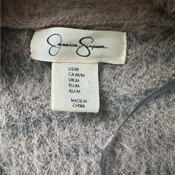 Jessica Simpson Striped Fuzzy Cardigan M NWOT - Picture 3 of 5